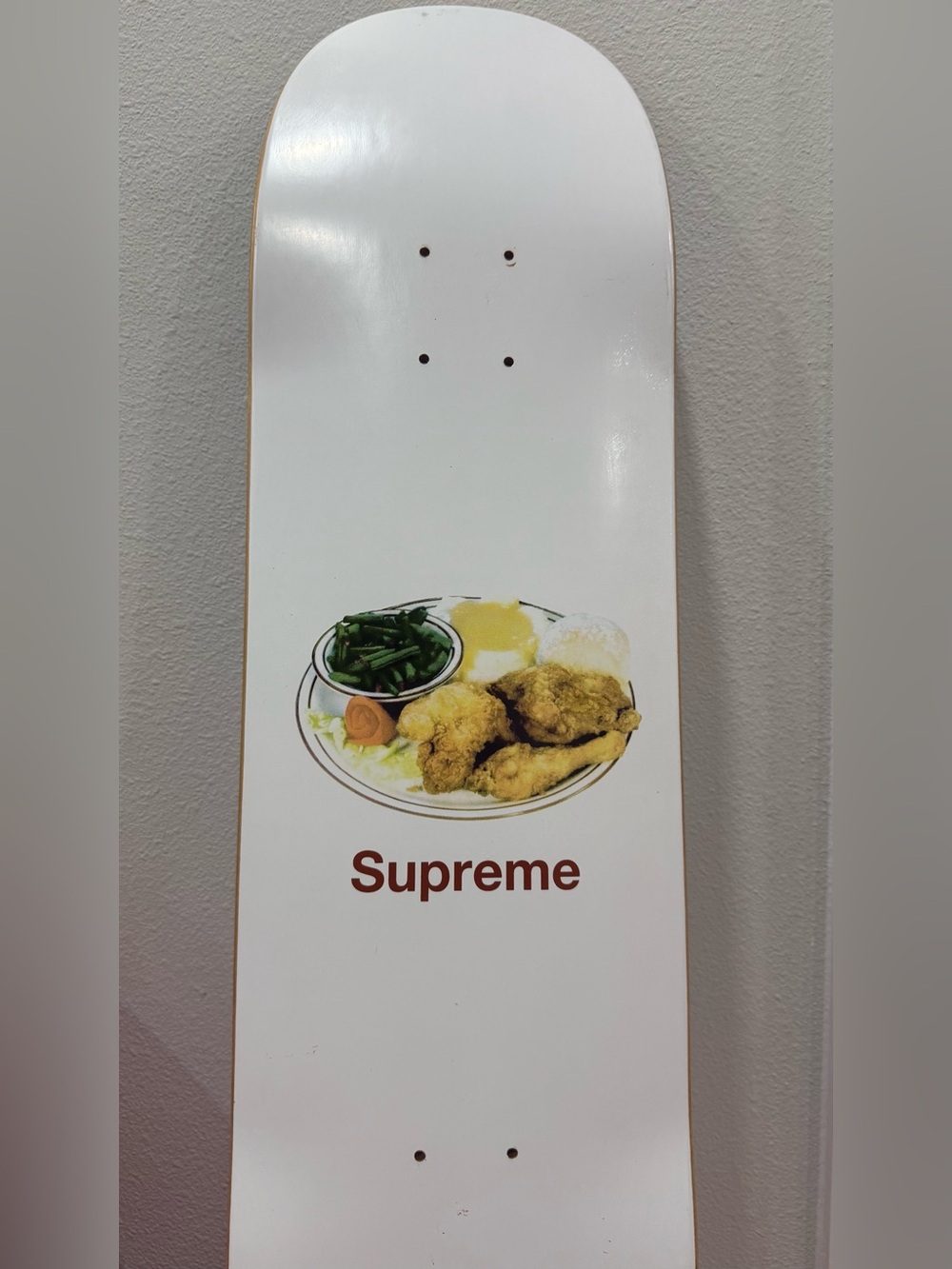 Supreme Chicken Dinner Skateboard Deck in white